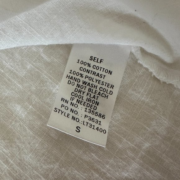 Main Strip Floral Lace Mock Neck Top Blouse Shirt Women's Small - Picture 8 of 9